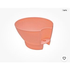 Pink Water Bottle SNACK BOWL Fits Over Your Mug, Hole For Straw 3"High x‎ 5"Wide